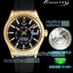 N+ Swiss Replica Rolex Gain Weight Gold Case Oysterflex Strap 9002 Automatic Watch 42mm 